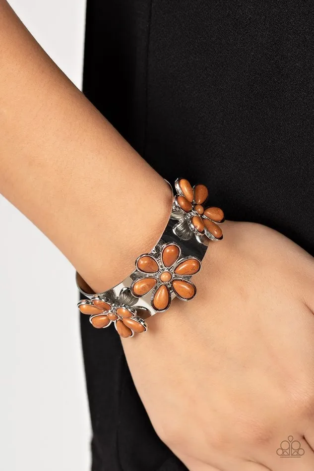 Bracelets Paparazzi Jewelry Paparazzi Bracelet Desert Flower Patch Brown