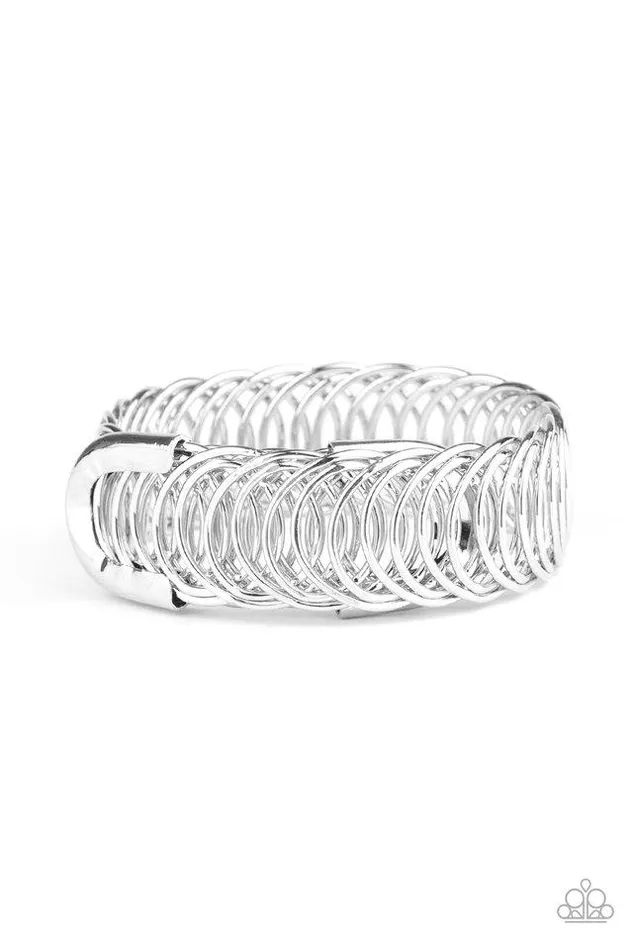 Bracelets Paparazzi Jewelry Paparazzi Bracelet Dizzyingly Demure Silver