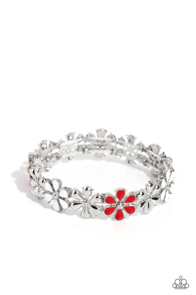 Bracelets Paparazzi Jewelry Paparazzi Bracelet Floral Fair Red