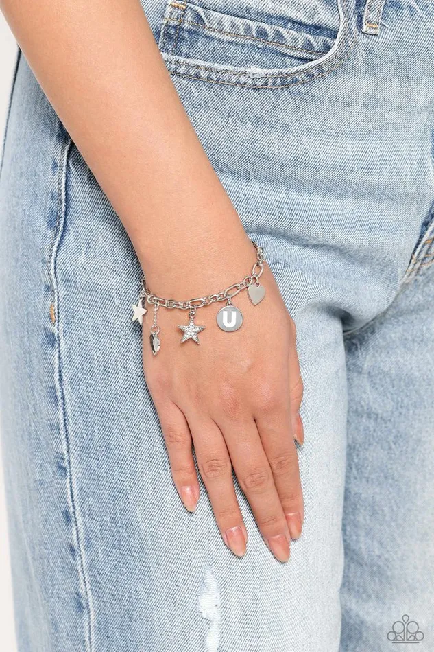 Bracelets Paparazzi Jewelry Paparazzi Bracelet Legacy Letters White U