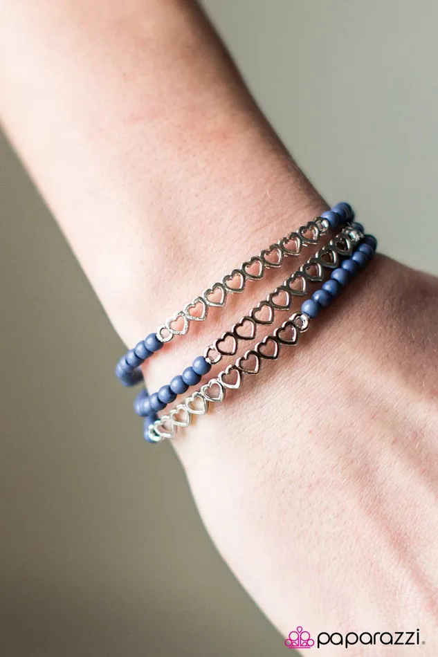 Bracelets Paparazzi Jewelry Paparazzi Bracelet Love Charms Blue