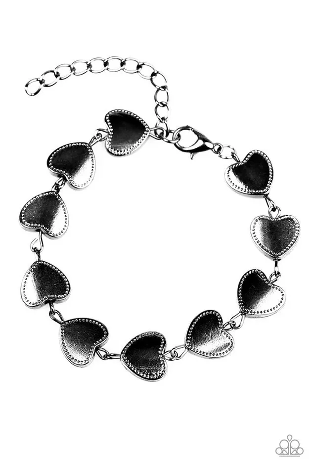 Bracelets Paparazzi Jewelry Paparazzi Bracelet Nothing But HEARTBEAT Black