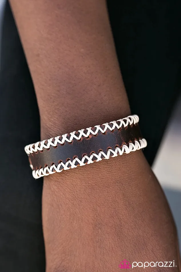 Bracelets Paparazzi Jewelry Paparazzi Bracelet Stitch It Up Brown