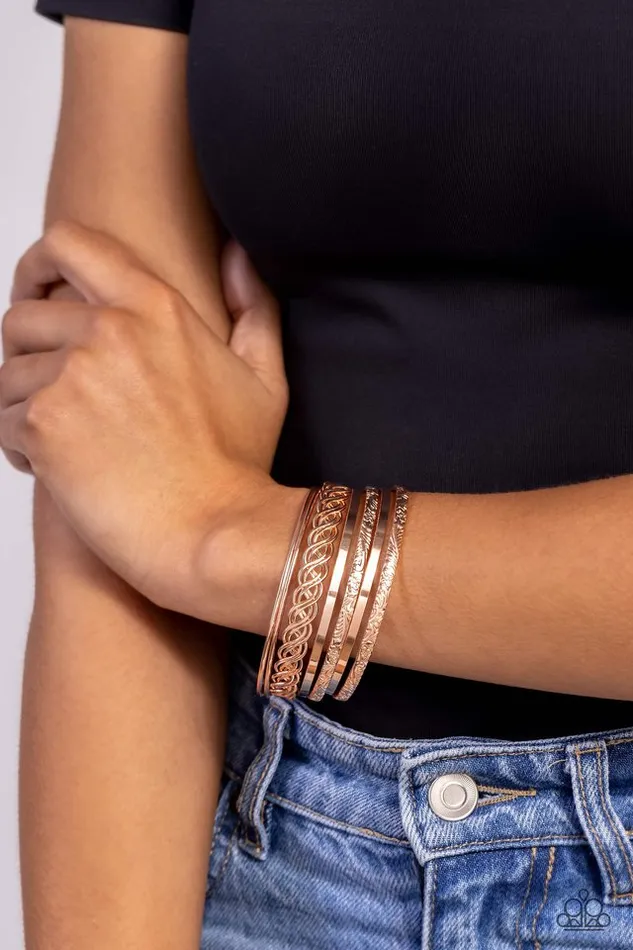 Bracelets Paparazzi Jewelry Paparazzi Bracelet Stockpiled Shimmer Rose Gold