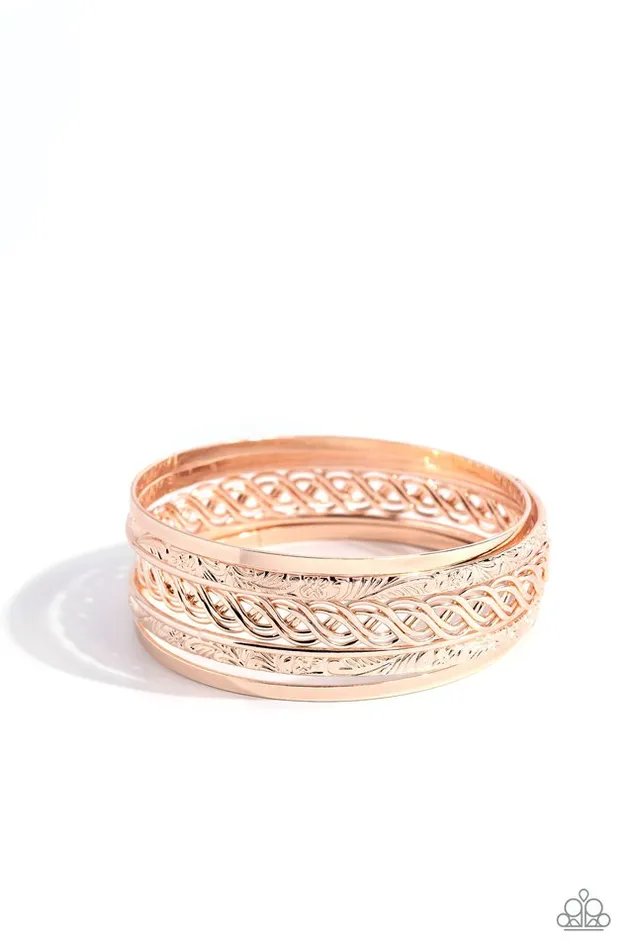 Bracelets Paparazzi Jewelry Paparazzi Bracelet Stockpiled Shimmer Rose Gold