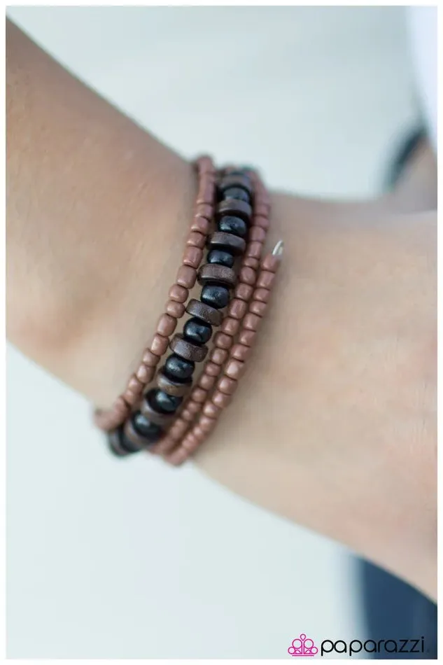 Bracelets Paparazzi Jewelry Paparazzi Bracelet Taking the Wrap Brown