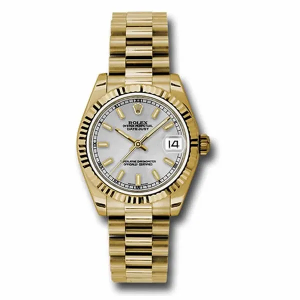 Bracelets Rolex Rolex Datejust 31mm Ref 178278 sip Silver Dial 18K Yellow Gold President Bracelet Womens Watch