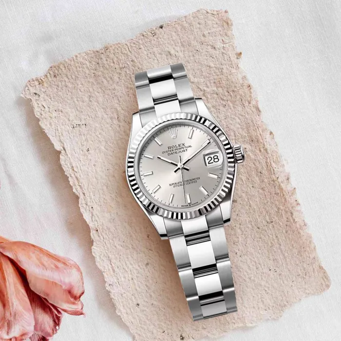 Bracelets Rolex Rolex Datejust 31mm Ref 2782740011 Silver Stick Dial Stainless Steel Oyster Bracelet Womens Watch