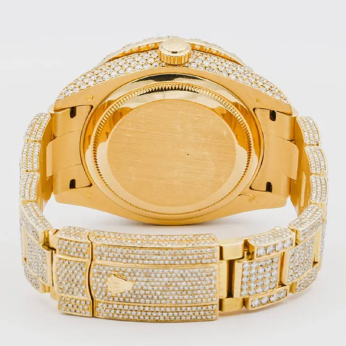 Bracelets Rolex SkyDweller 42mm Ref 326938 Champagne Dial Custom Diamond Bezel 18K Yellow Gold Oyster Custom Diamond Bracelet Watch Rolex
