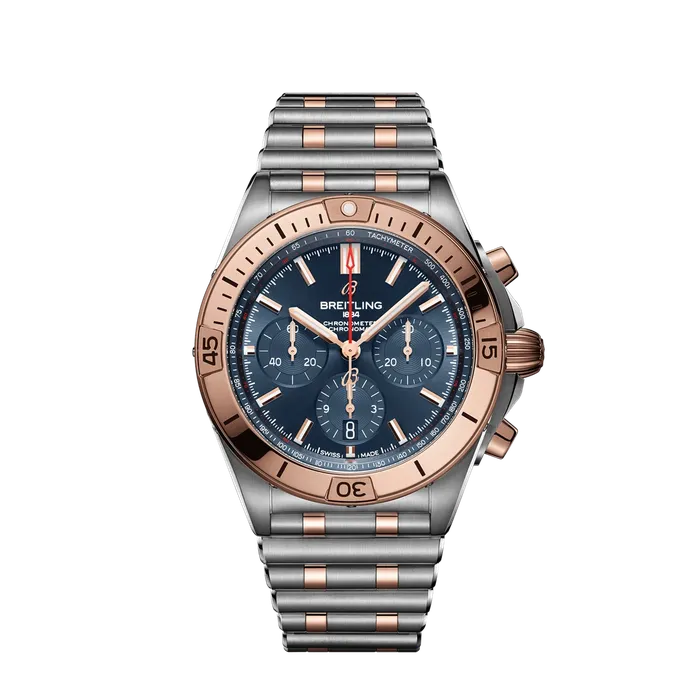 Breitling Chronomat B01 42 Steel and 18K Red Gold Blue Dial Breitling PreStyled Sets
