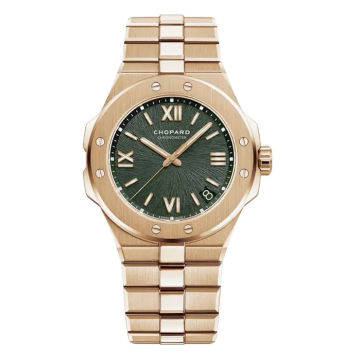 Chopard Alpine Eagle 41mm Watch Ref 2953635007 Green Index Dial 18K Rose Gold Bracelet Chopard Bracelets Chopard Alpine Eagle 41mm Watch Ref 2953635007 Green Index Dial 18K Rose Gold Bracelet Chopard Bracelets