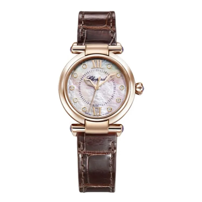 Chopard Chopard Imperiale 29mm Watch Ref 3843195009 MOP Dial in 18K Rose Gold Case Brown Alligator Leather Watches Chopard Chopard Imperiale 29mm Watch Ref 3843195009 MOP Dial in 18K Rose Gold Case Brown Alligator Leather Watches