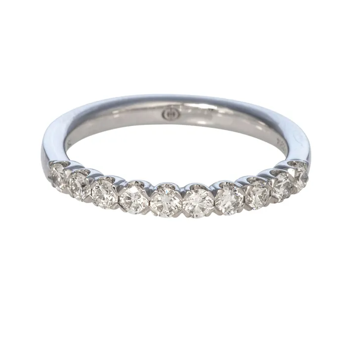 Christopher Designs Rings 43ctw Round Diamond 18K White Gold Halfway Band