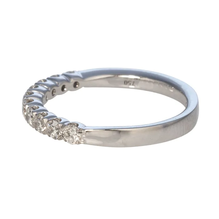 Christopher Designs Rings 43ctw Round Diamond 18K White Gold Halfway Band