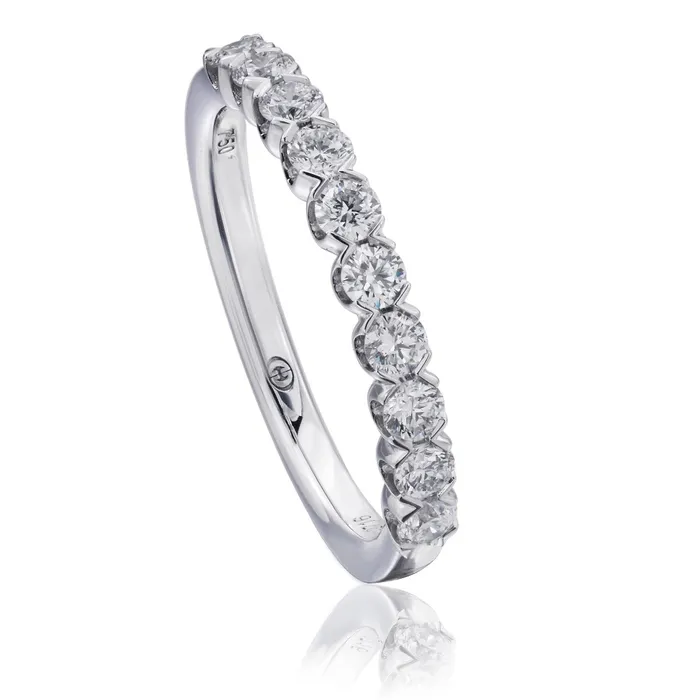 Christopher Designs Rings 43ctw Round Diamond 18K White Gold Halfway Band