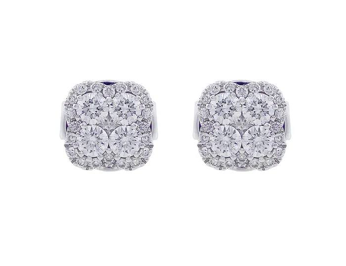 CJ Charles Jewelers Earrings 18kt White Gold Diamond Stud Earrings
