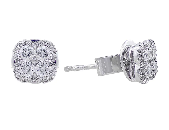 CJ Charles Jewelers Earrings 18kt White Gold Diamond Stud Earrings