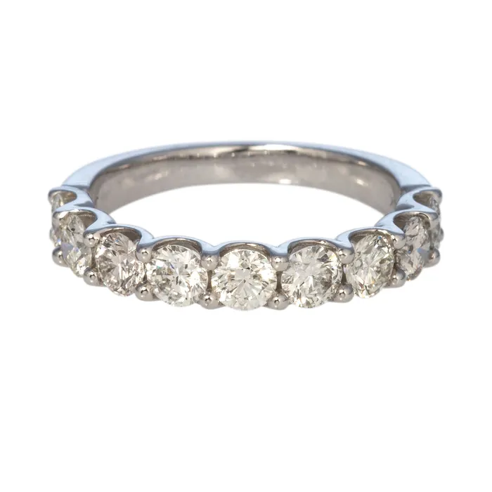 Croghans 15ctw Round Diamond 9Stone 14K White Gold Band Rings