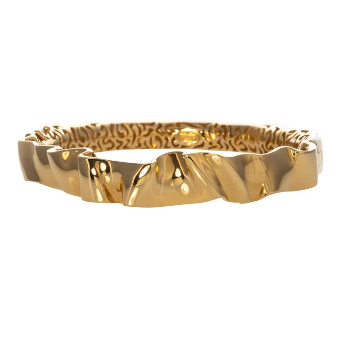 Croghans 18K Yellow Gold Italian Ribbon Bangle PreStyled Sets