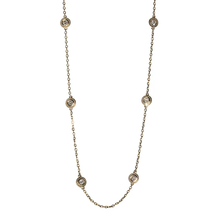 Croghans 75ctw Diamond by the Yard 10 Station 14K Yellow Gold Necklace Necklaces Croghans 75ctw Diamond by the Yard 10 Station 14K Yellow Gold Necklace Necklaces