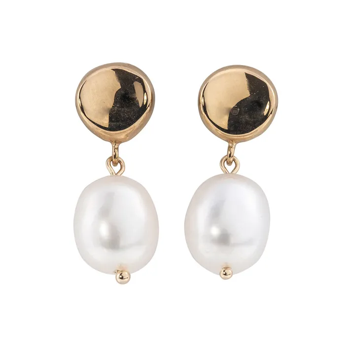 Croghans Freshwater Pearl Drop 14K Yellow Gold Earrings Earrings