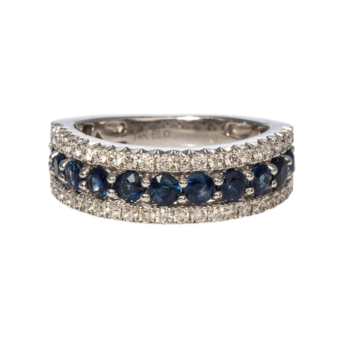 Croghans Rings 137ct Sapphire 5ct Diamond 14K White Gold Anniversary Ring