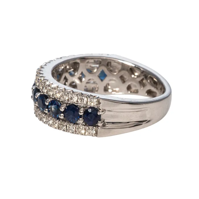 Croghans Rings 137ct Sapphire 5ct Diamond 14K White Gold Anniversary Ring
