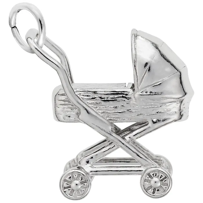 Croghans Rings Sterling Silver Traditional Baby Carriage Charm