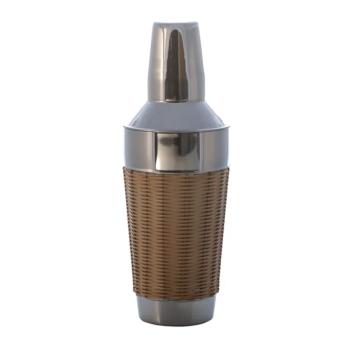 Croghans Stainless Steel Woven Rattan Cocktail Shaker 28oz Bracelets