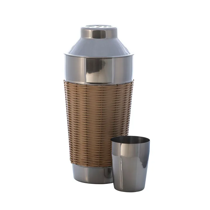 Croghans Stainless Steel Woven Rattan Cocktail Shaker 28oz Bracelets