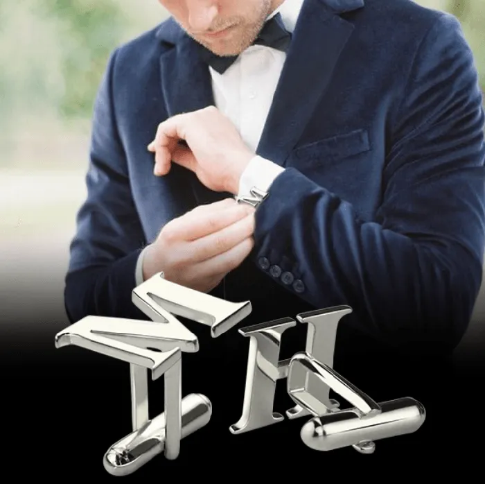 Custom Initial Cufflinks Sterling Silver Gold Stainless Steel Elegant Personalized Gift for Men Belbren Necklaces Custom Initial Cufflinks Sterling Silver Gold Stainless Steel Elegant Personalized Gift for Men Belbren Necklaces