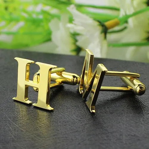 Custom Initial Cufflinks Sterling Silver Gold Stainless Steel Elegant Personalized Gift for Men Belbren Necklaces