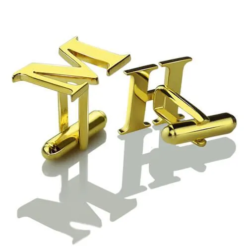 Custom Initial Cufflinks Sterling Silver Gold Stainless Steel Elegant Personalized Gift for Men Belbren Necklaces