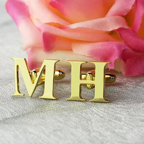 Custom Initial Cufflinks Sterling Silver Gold Stainless Steel Elegant Personalized Gift for Men Belbren Necklaces