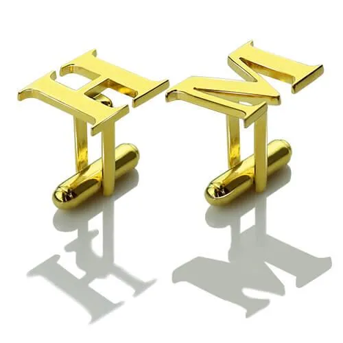 Custom Initial Cufflinks Sterling Silver Gold Stainless Steel Elegant Personalized Gift for Men Belbren Necklaces