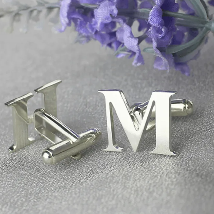 Custom Initial Cufflinks Sterling Silver Gold Stainless Steel Elegant Personalized Gift for Men Belbren Necklaces