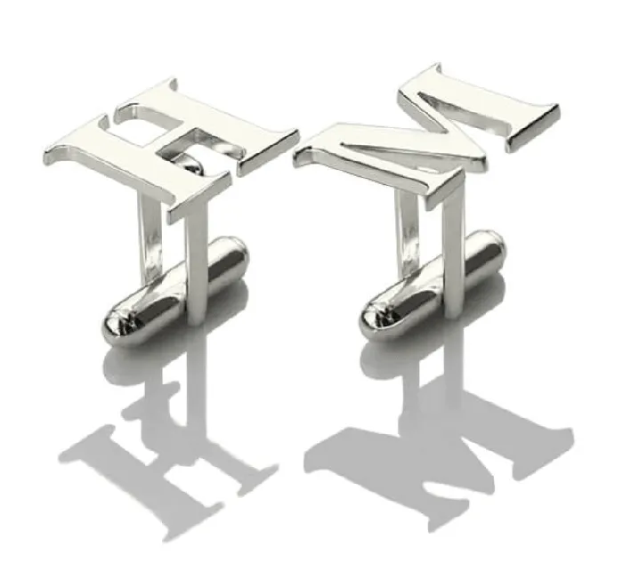 Custom Initial Cufflinks Sterling Silver Gold Stainless Steel Elegant Personalized Gift for Men Belbren Necklaces