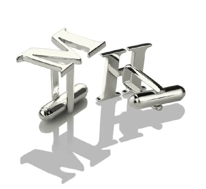 Custom Initial Cufflinks Sterling Silver Gold Stainless Steel Elegant Personalized Gift for Men Belbren Necklaces