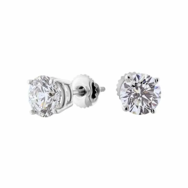 Diamond Source NYC Earrings 14kt White Gold Diamond Stud Earrings 180ct Total Weight Round Brilliant Diamonds ST10300