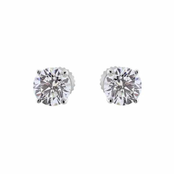 Diamond Source NYC Earrings 14kt White Gold Diamond Stud Earrings 180ct Total Weight Round Brilliant Diamonds ST10300