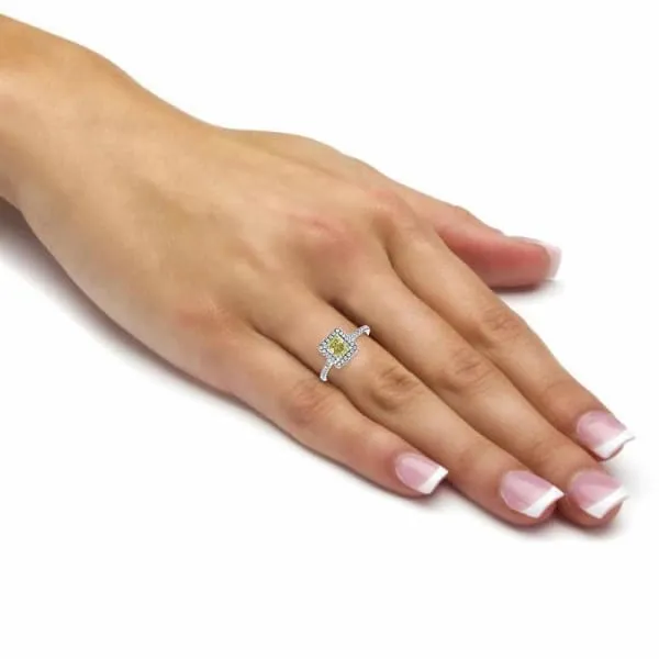 Diamond Source NYC Platinum Engagement Ring With Center Diamond 105ct Radiant Cut Fancy Yellow DS4564500 Rings