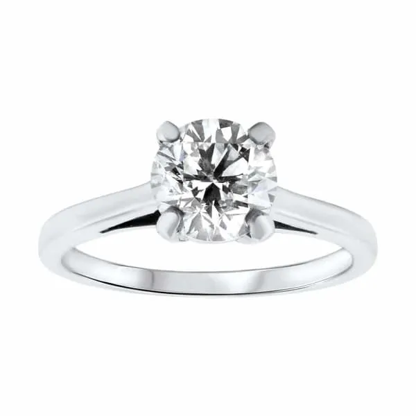Diamond Source NYC Rings Cathedral Diamond Solitaire Engagement Ring Set in Platinum 160ct tw Round Brilliant Clarity Enhanced Diamond