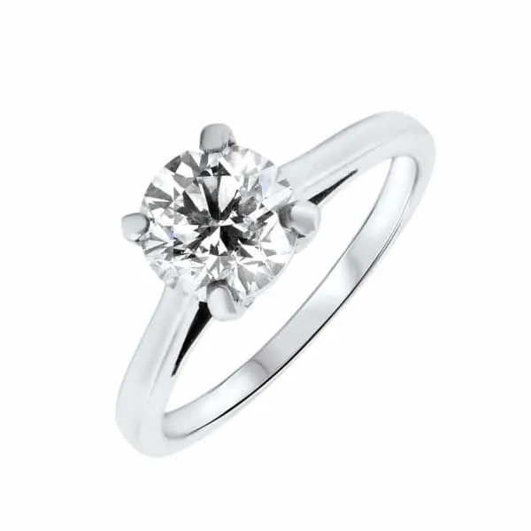 Diamond Source NYC Rings Cathedral Diamond Solitaire Engagement Ring Set in Platinum 160ct tw Round Brilliant Clarity Enhanced Diamond