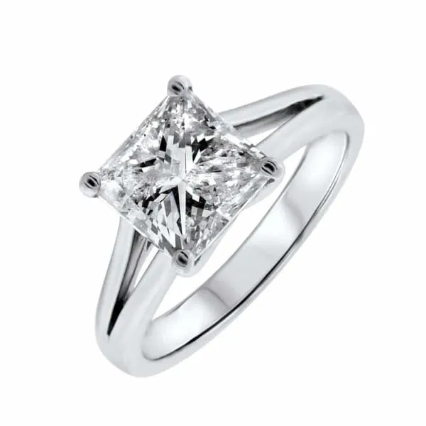 Diamond Source NYC Solitaire engagement ring with 248ct Princess cut RN21500 Rings