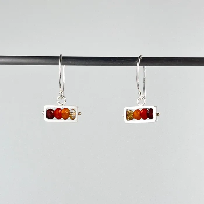 Earrings ASHKA DYMEL Flame Horizontal Rectangle Earrings