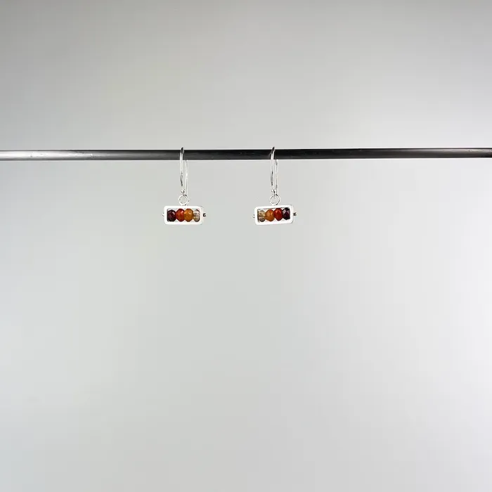 Earrings ASHKA DYMEL Flame Horizontal Rectangle Earrings