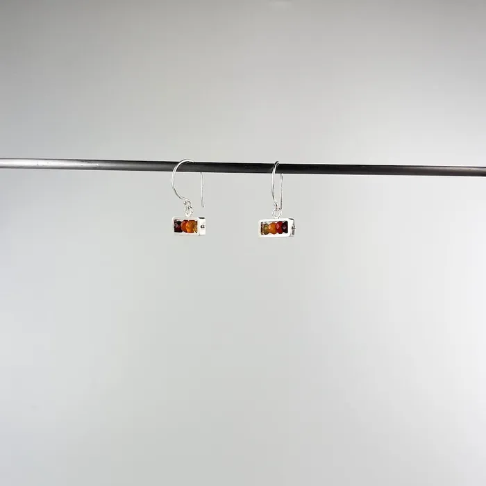 Earrings ASHKA DYMEL Flame Horizontal Rectangle Earrings