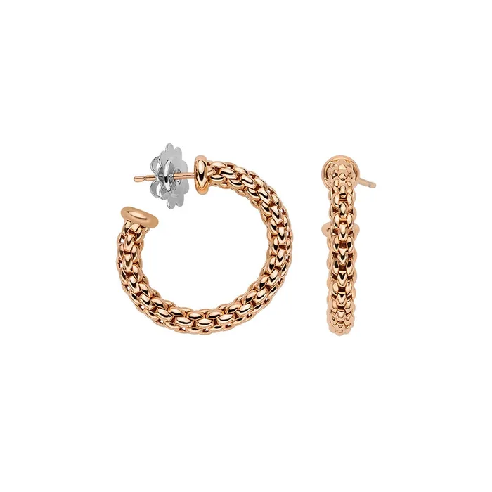 Earrings Fope 18K Rose Gold Essentials Collection Small Hoop Earrings FOPE Earrings Fope 18K Rose Gold Essentials Collection Small Hoop Earrings FOPE
