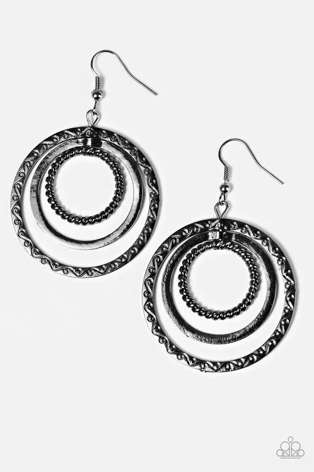 Earrings Paparazzi Earring Go Get Em TIGRESS Black Paparazzi Jewelry