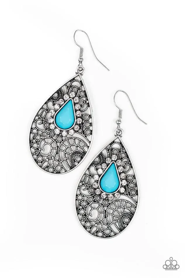 Earrings Paparazzi Earring Modern Monte Carlo Blue Paparazzi Jewelry
